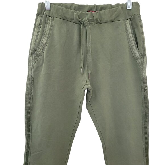 Centouno Italy Military Green Jogger Pants Womens Size S Side Detail Athleisure - Picture 5 of 7